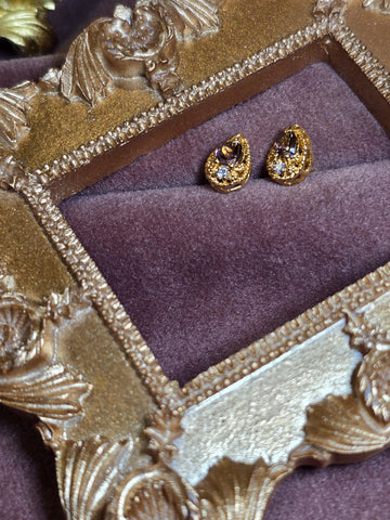 Amethyst gold studs